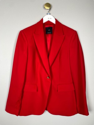 Mango str. M <br/> rød blazer med guldknapper