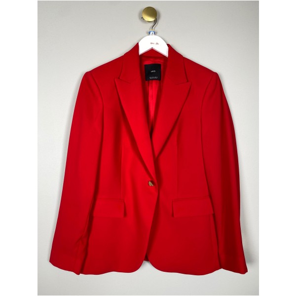 Mango str. M <br/> rød blazer med guldknapper