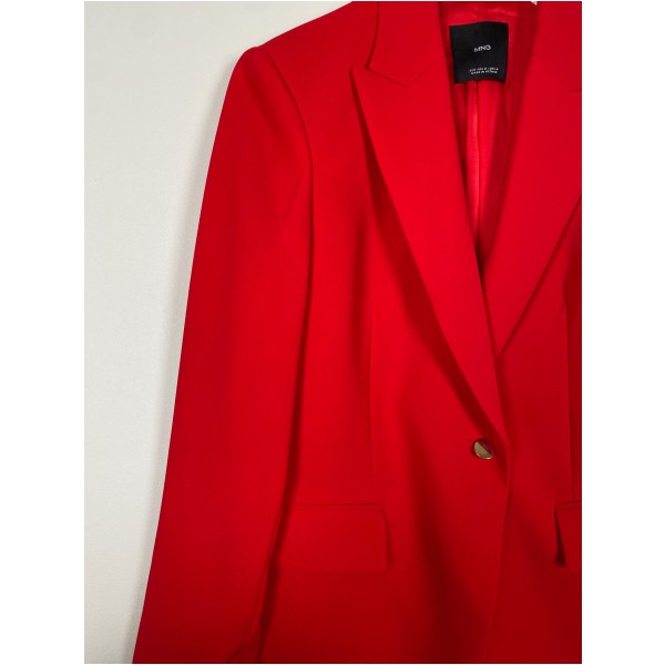 Mango str. M <br/> rød blazer med guldknapper - Billede 2