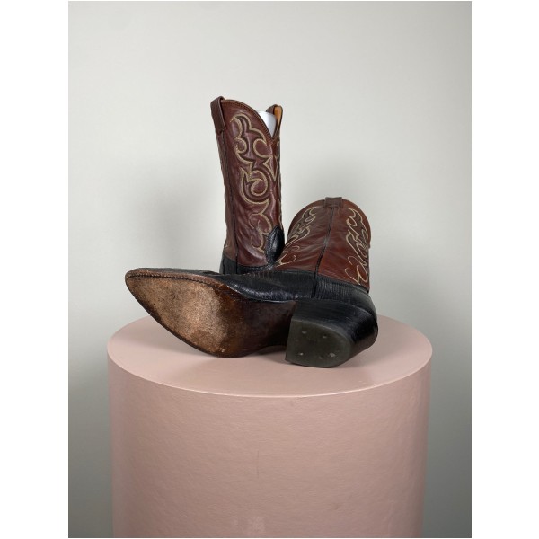 Cowboy boots str.38,5 <br/> med elegante syninger - Billede 4