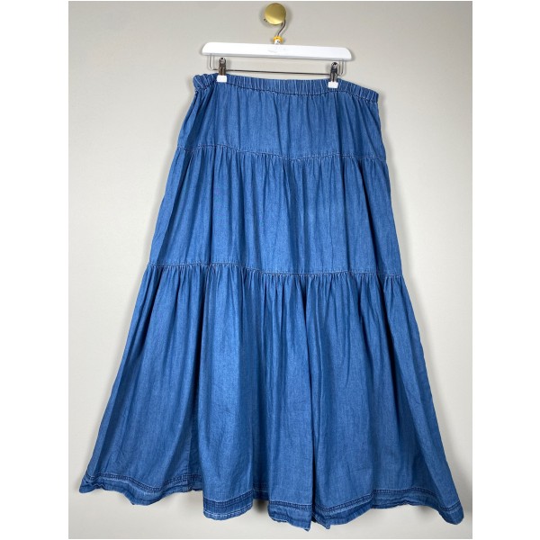 Lollys Laundry str. XXL <br/> lang blå nederdel
