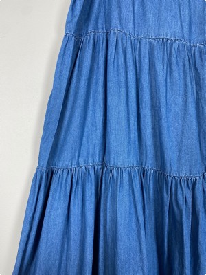 Lollys Laundry str. XXL <br/> lang blå nederdel