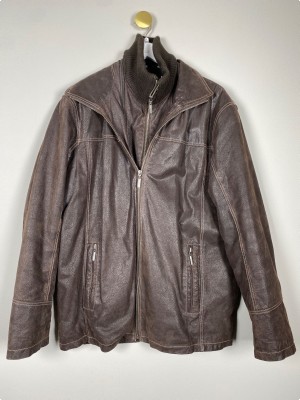 Morgan str. XL <br/> brun læderjakke