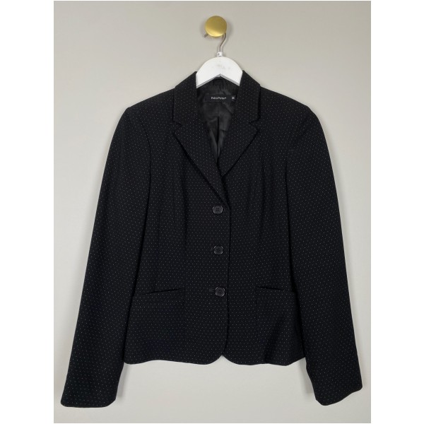 Pret a Porter str. 36 <br/> sort blazer med små prikker