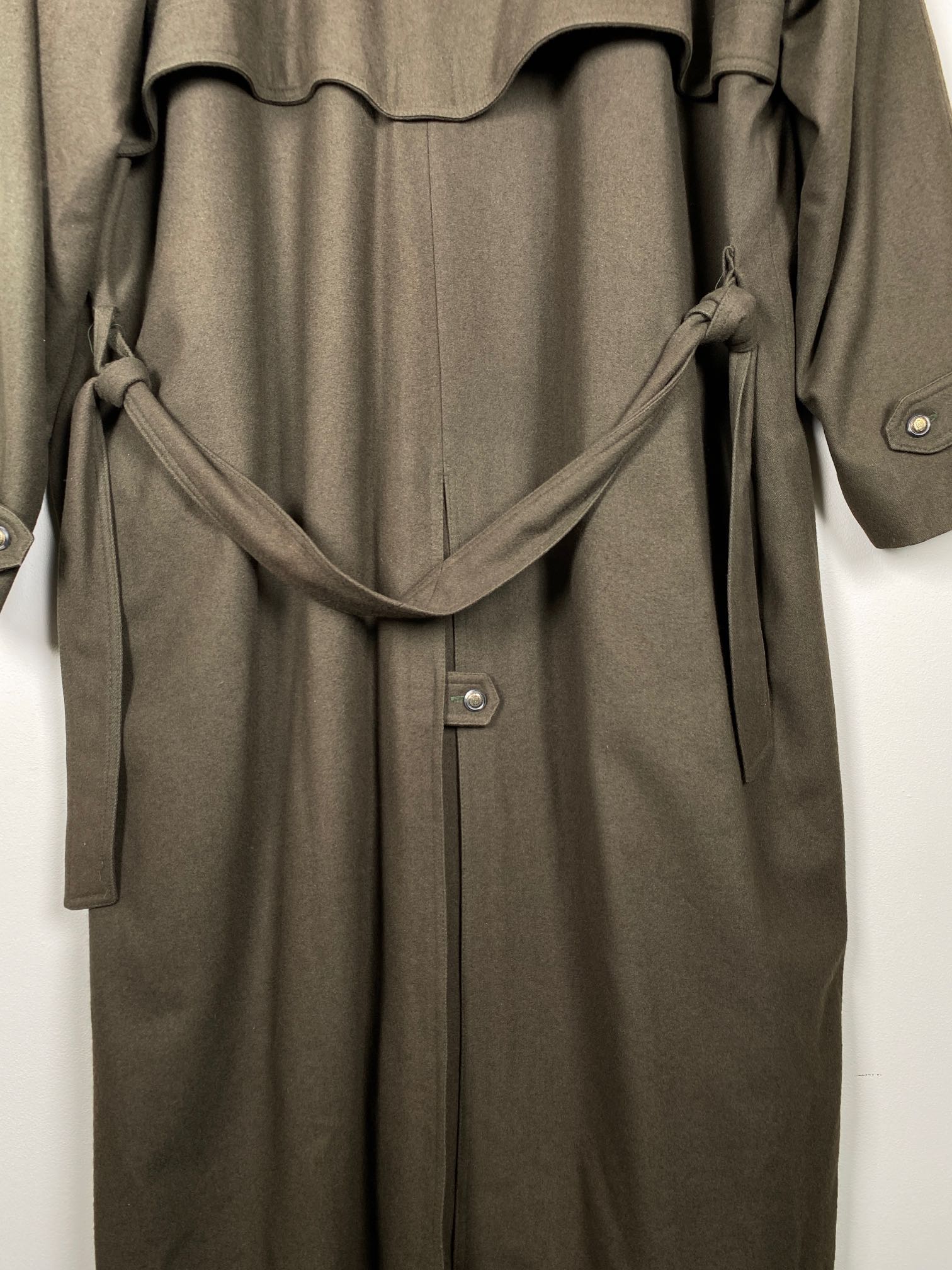 Sand str. L/XL <br/> lang brun uldfrakke - Billede 3