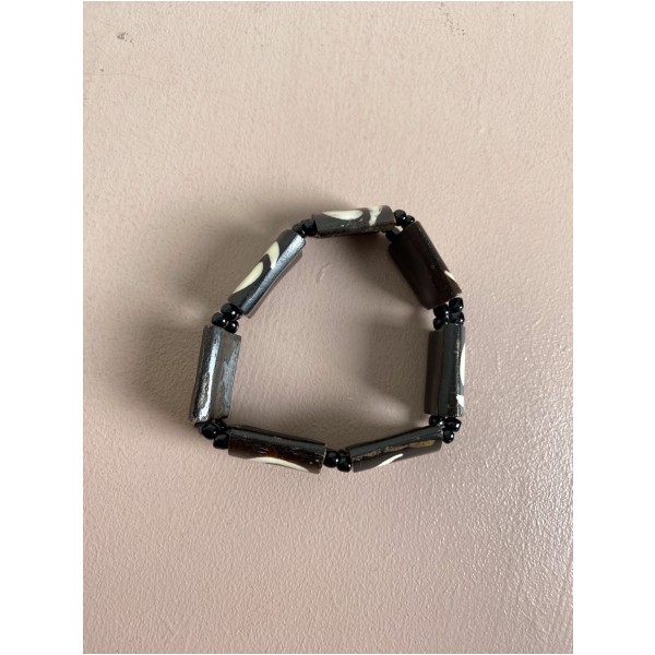 Armbånd <br/b> i ben i sort og hvid - Billede 2