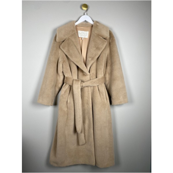 Notes du Nord str. M/L <br/> lang beige frakke