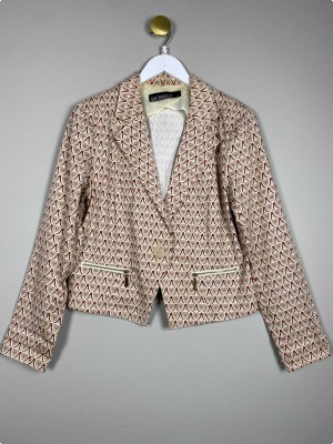 Sao Paulo str. 40/42 <br/> kort blazer med hjertemønster