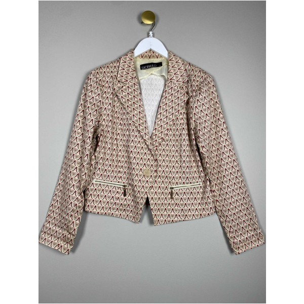 Sao Paulo str. 40/42 <br/> kort blazer med hjertemønster