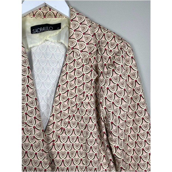 Sao Paulo str. 40/42 <br/> kort blazer med hjertemønster - Billede 4
