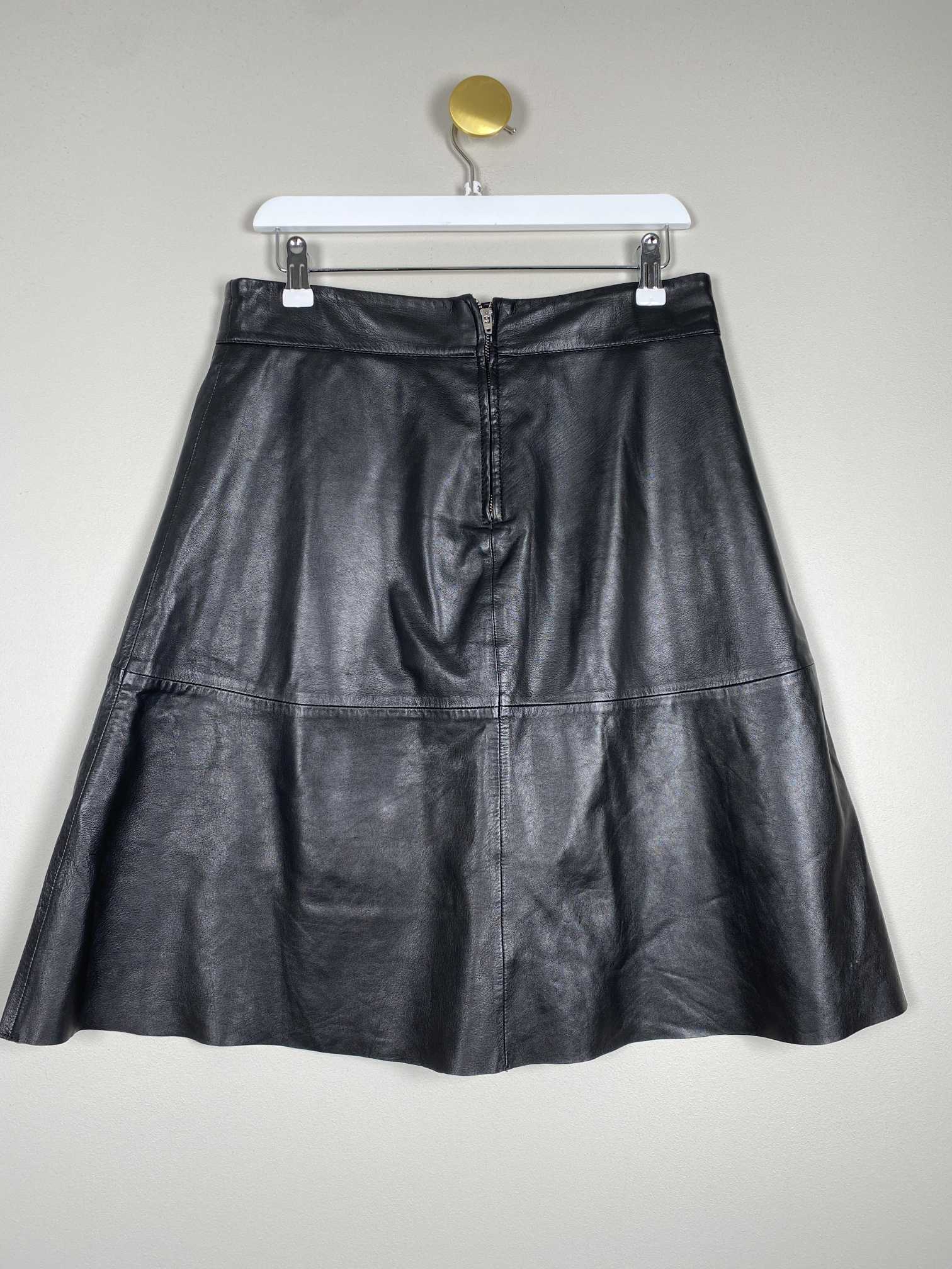 Mads Nørgaard str. 36 <br/> sort lædernederdel - Billede 3