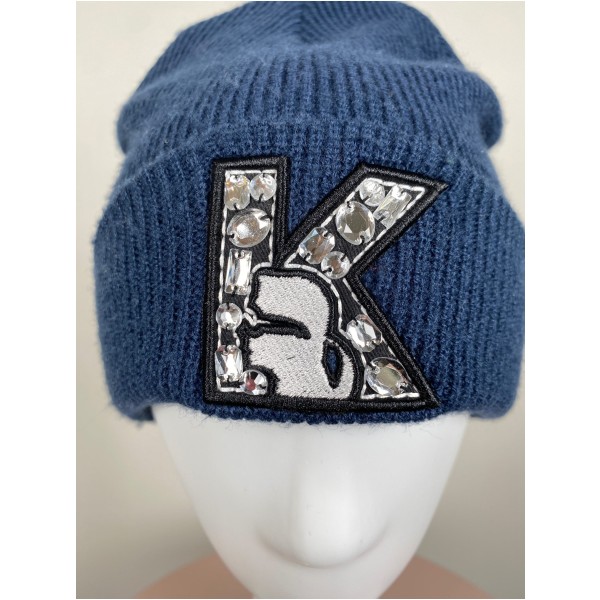 Karl Lagerfeldt str. onesize <br/> blå strikhue - Billede 5