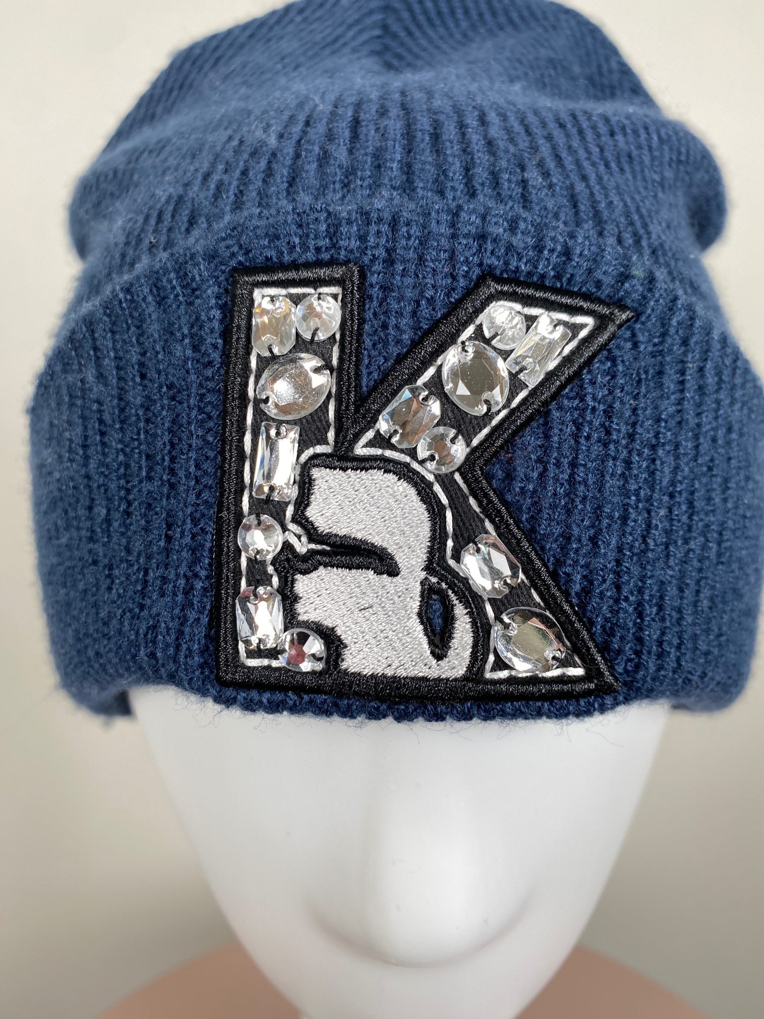 Karl Lagerfeldt str. onesize <br/> blå strikhue - Billede 5
