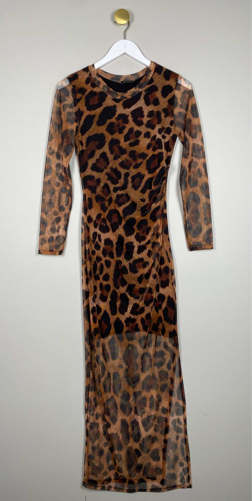 Qnuz leopard kjole str.s