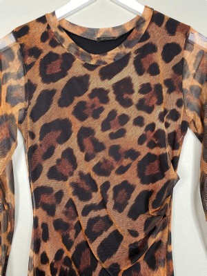 Qnuz leopard kjole str.s