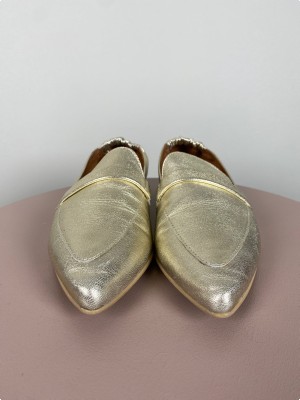 Shoedesign str. 39 <br/b> champagnefarvet sko