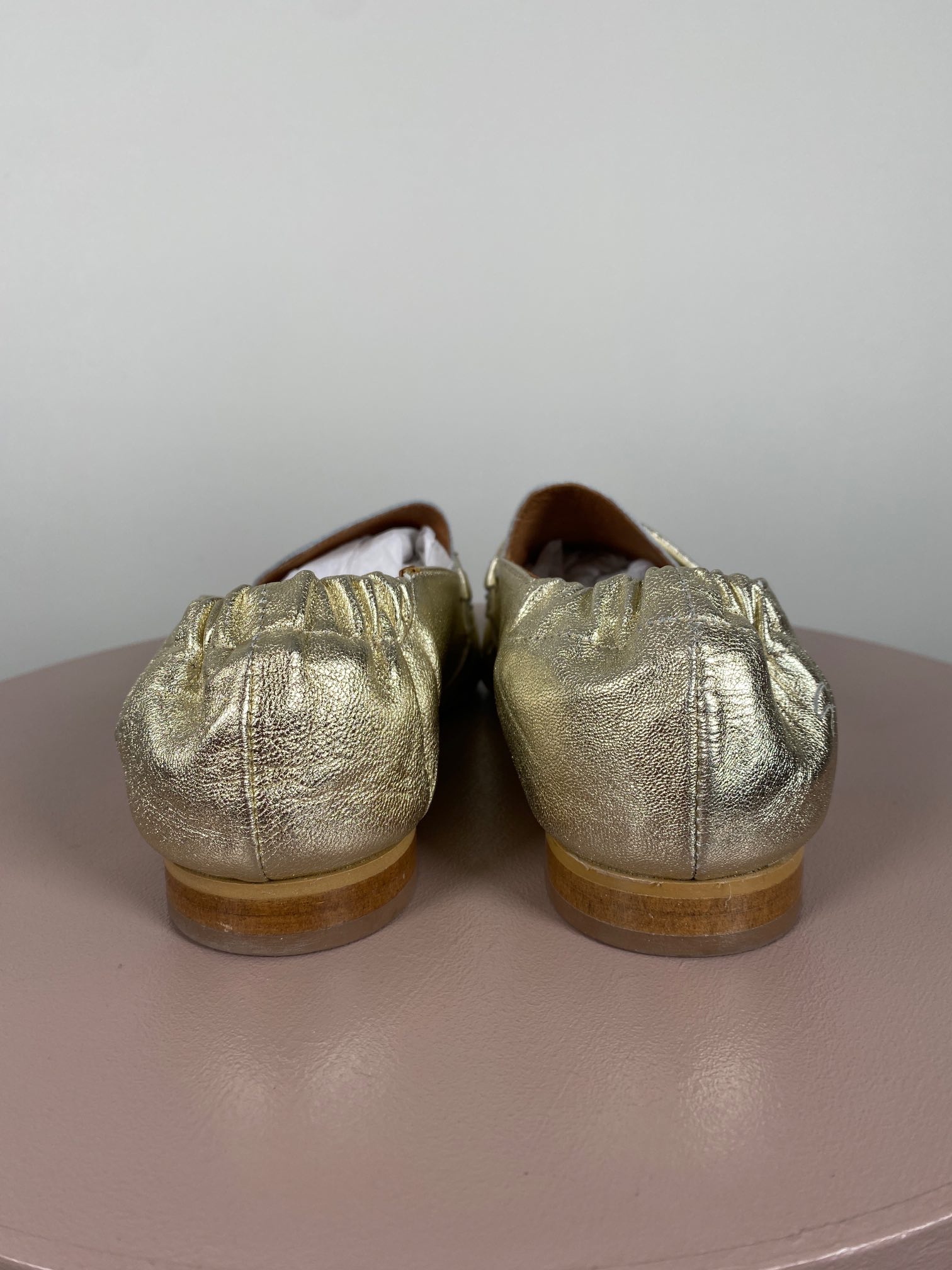 Shoedesign str. 39 <br/b> champagnefarvet sko - Billede 3