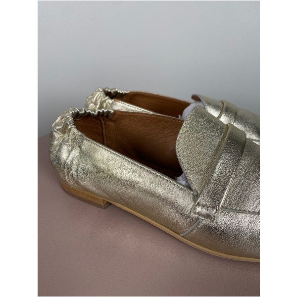 Shoedesign str. 39 <br/b> champagnefarvet sko - Billede 5