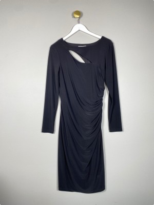 Joseph Ribkoff str. 40 <br/> sort kjole med drapering