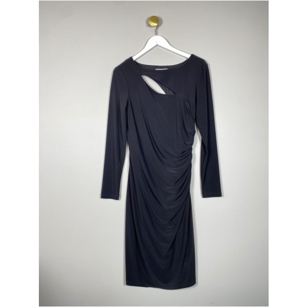 Joseph Ribkoff str. 40 <br/> sort kjole med drapering