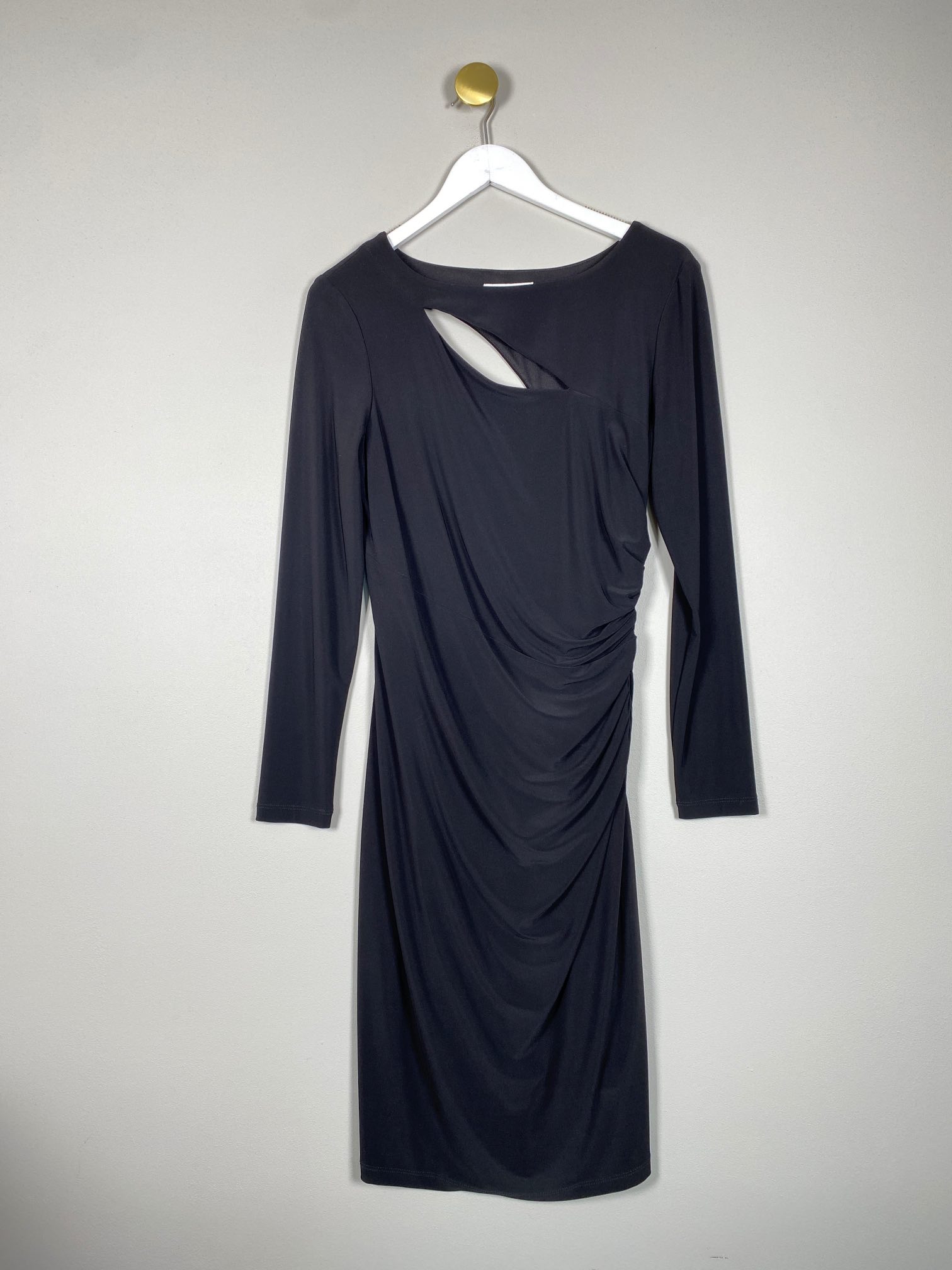 Joseph Ribkoff str. 40 <br/> sort kjole med drapering