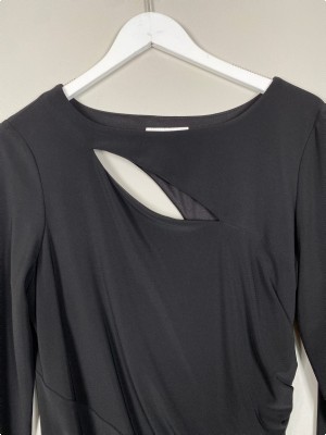 Joseph Ribkoff str. 40 <br/> sort kjole med drapering