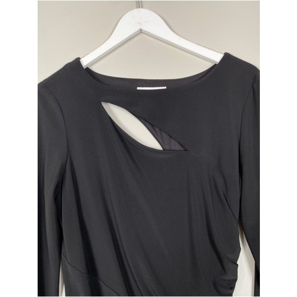 Joseph Ribkoff str. 40 <br/> sort kjole med drapering - Billede 2