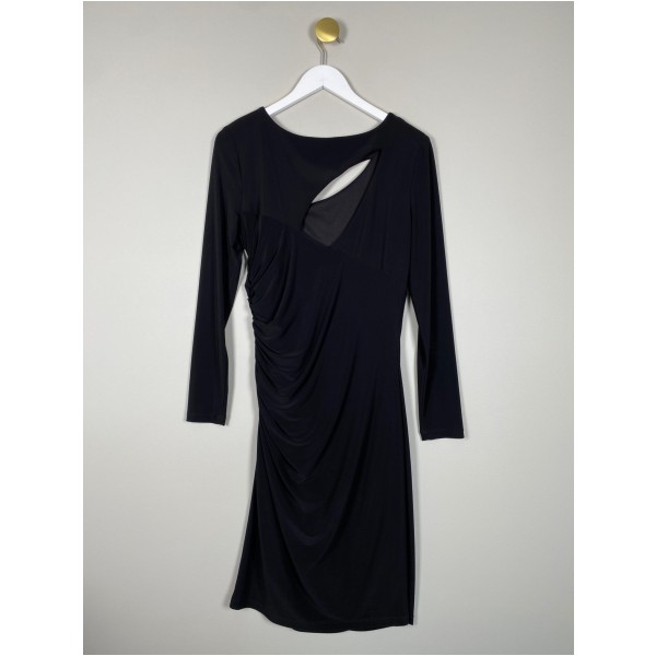 Joseph Ribkoff str. 40 <br/> sort kjole med drapering - Billede 3