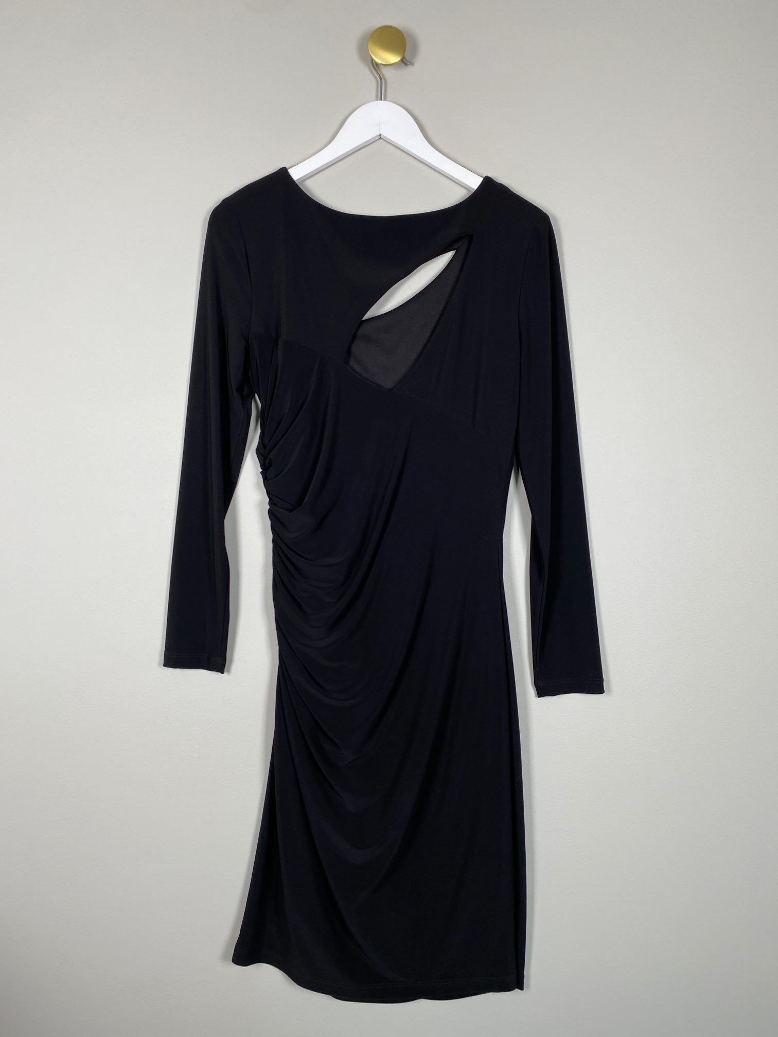 Joseph Ribkoff str. 40 <br/> sort kjole med drapering - Billede 3