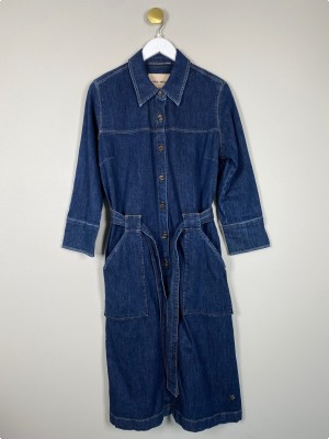 Mos Mosh str. M <br/> denimkjole med bindebånd