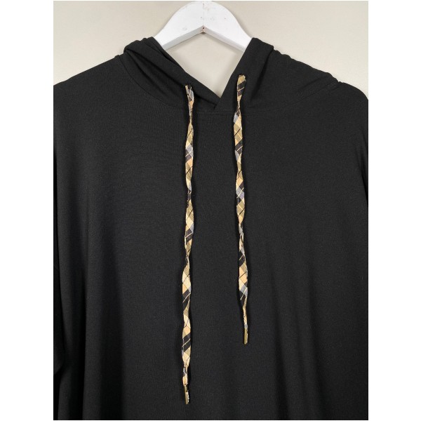 Luxzuz str. XXL <br/b> lang sort sweatshirt kjole - Billede 2