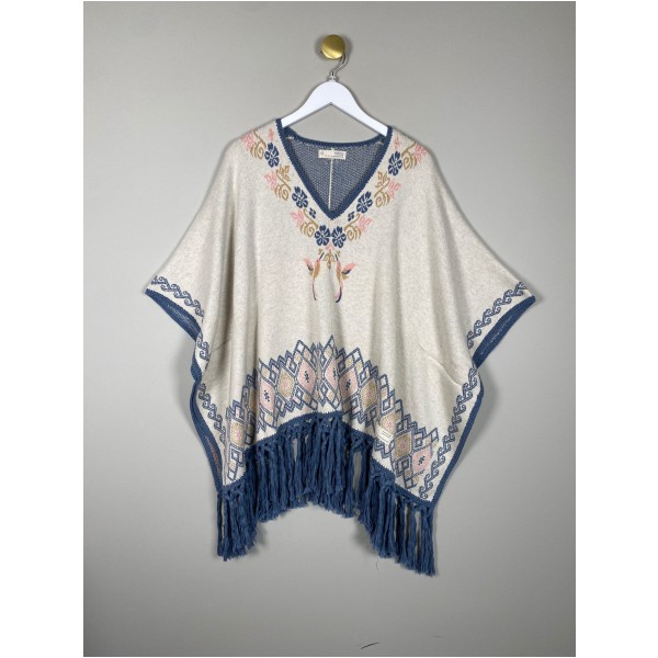 Odd Molly ONESIZE <br/b> lys mønstret poncho