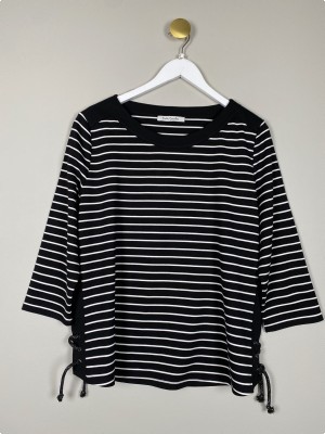 Betty bar day stribet t-shirt med trekvart ærmer str. 42