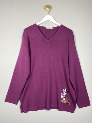 Donaldson lilla strik med mini mouse figur str. L