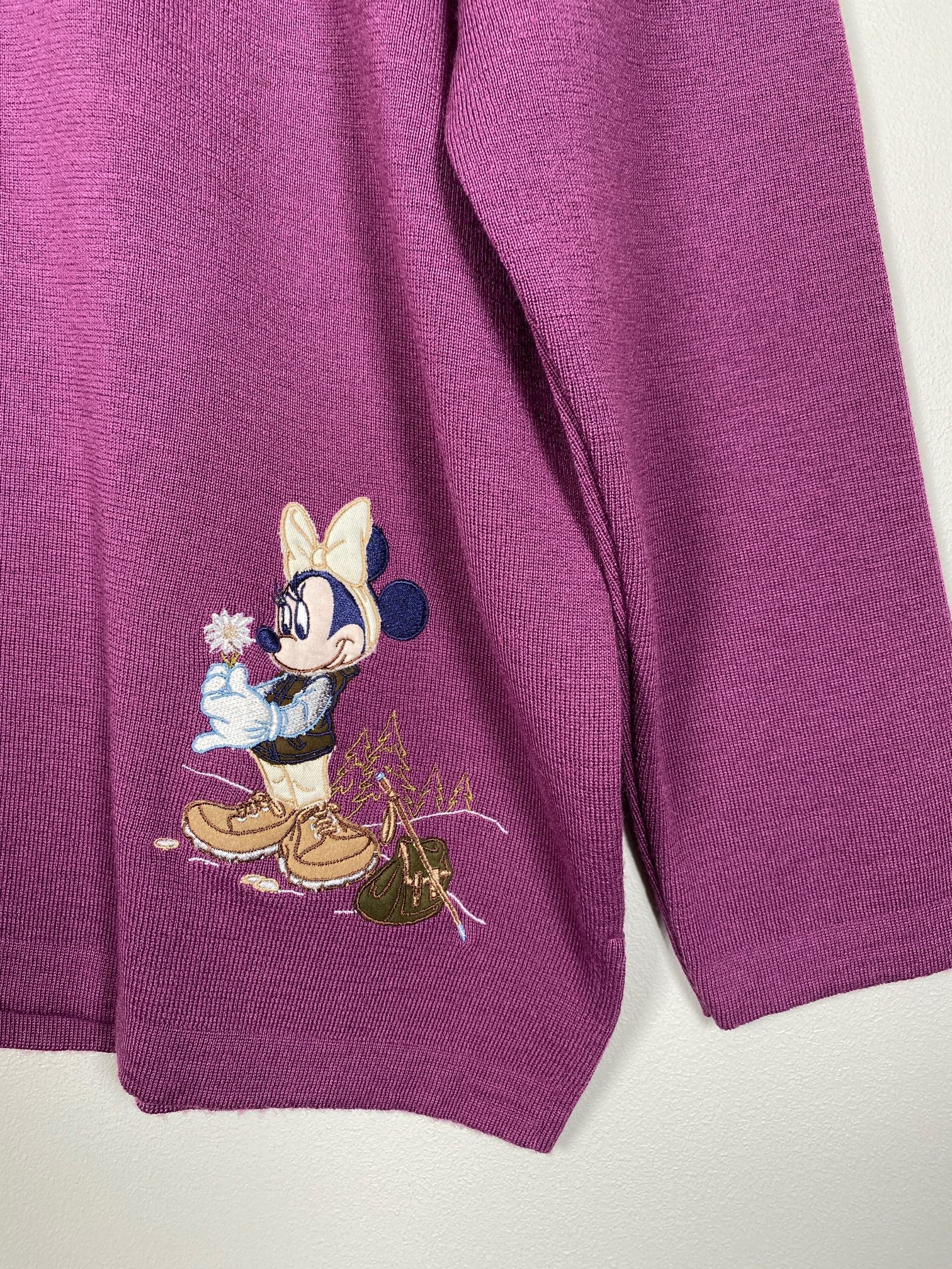 Donaldson lilla strik med mini mouse figur str. L - Billede 3
