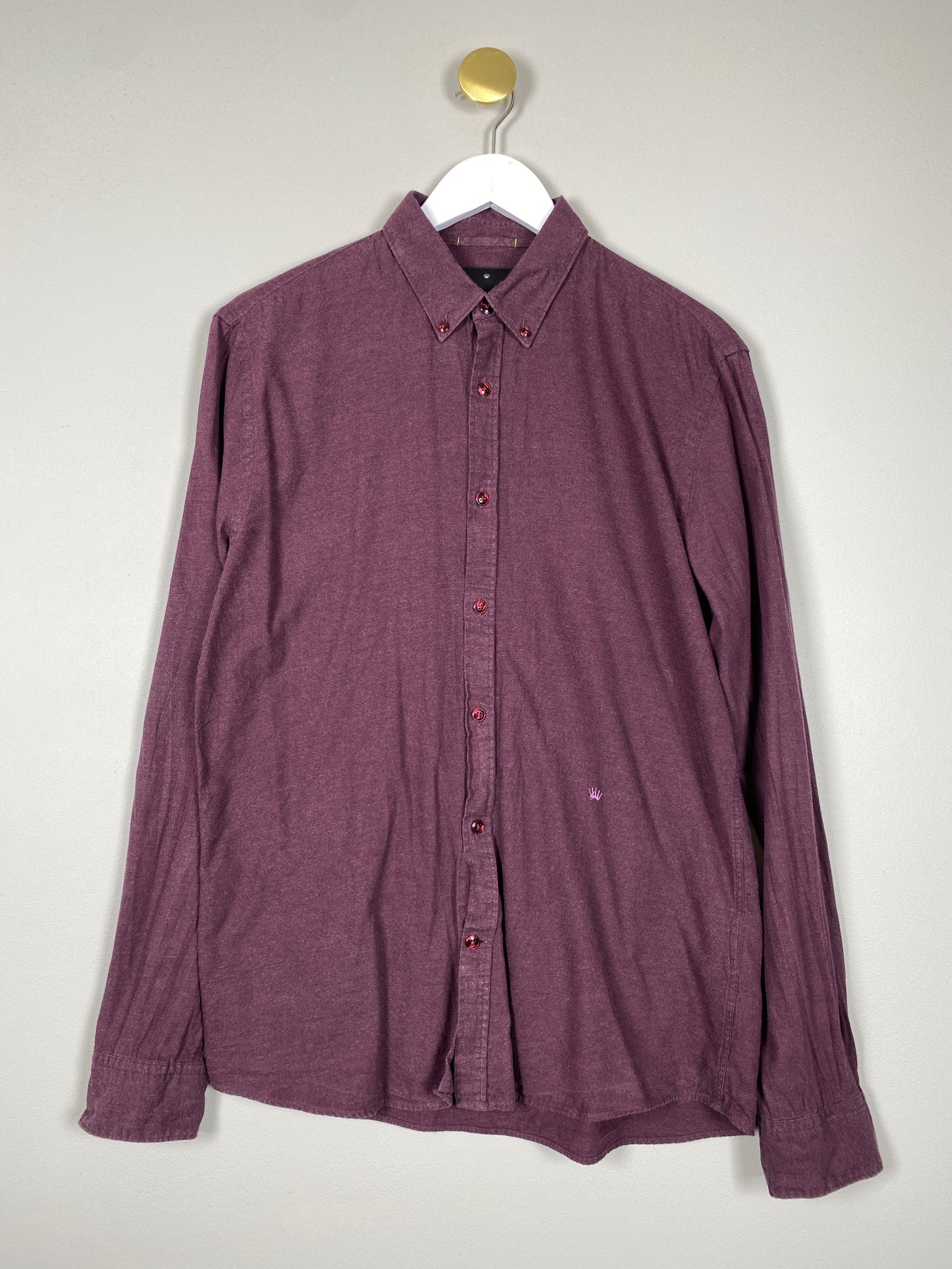 Junk de Luxe str. M <br/> bordeaux/lilla skjorte