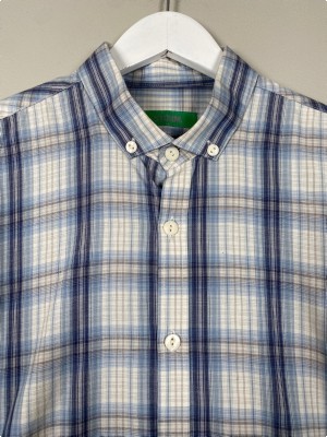 Storm str. M <br/> blåternet skjorte