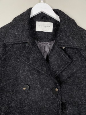 Copenhagen Muse str. S/M <br/> kort sort jakke med dobbeltradet knapper