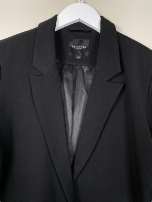 Selected Femme str. 36 <br/> sort blazer med lommer