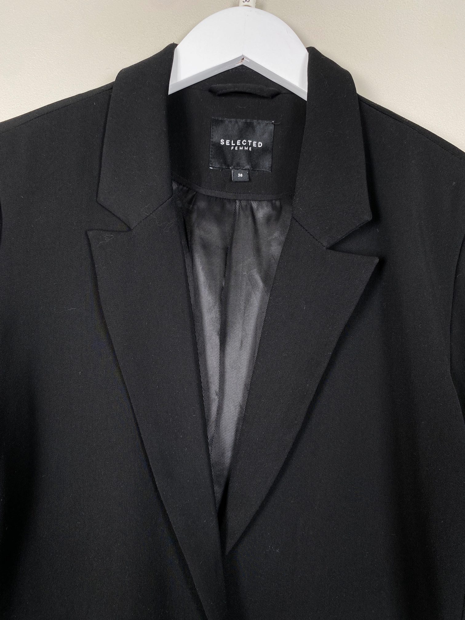 Selected Femme str. 36 <br/> sort blazer med lommer - Billede 2