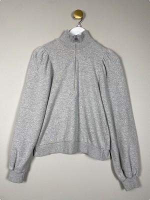 Gestuz str. XS <br/> grå sweatshirt med lynlås