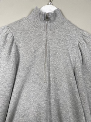 Gestuz str. XS <br/> grå sweatshirt med lynlås