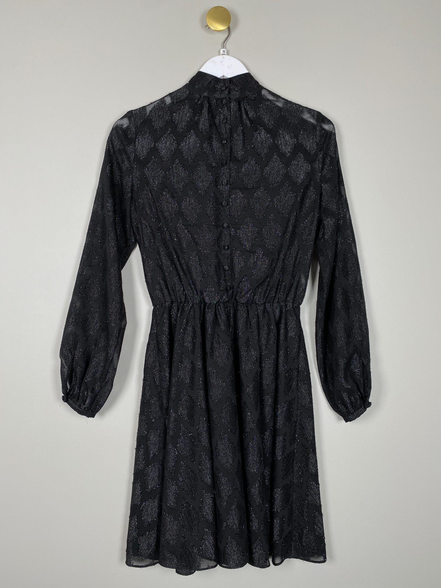 Karen Millen str. 36 <br/> glitrende sort kjole - Billede 4