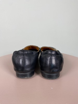 Billi Bi str. 38 <br/b> sorte sko med gulddetalje