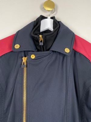 SOS Doll str. 36 <br/>  Skijakke sort bordeaux med guldknapper