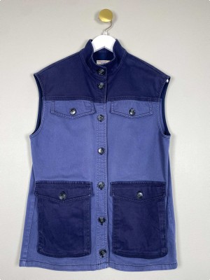 Pferdgarten str. 34 <br/> Tofarvet blå kanvas vest