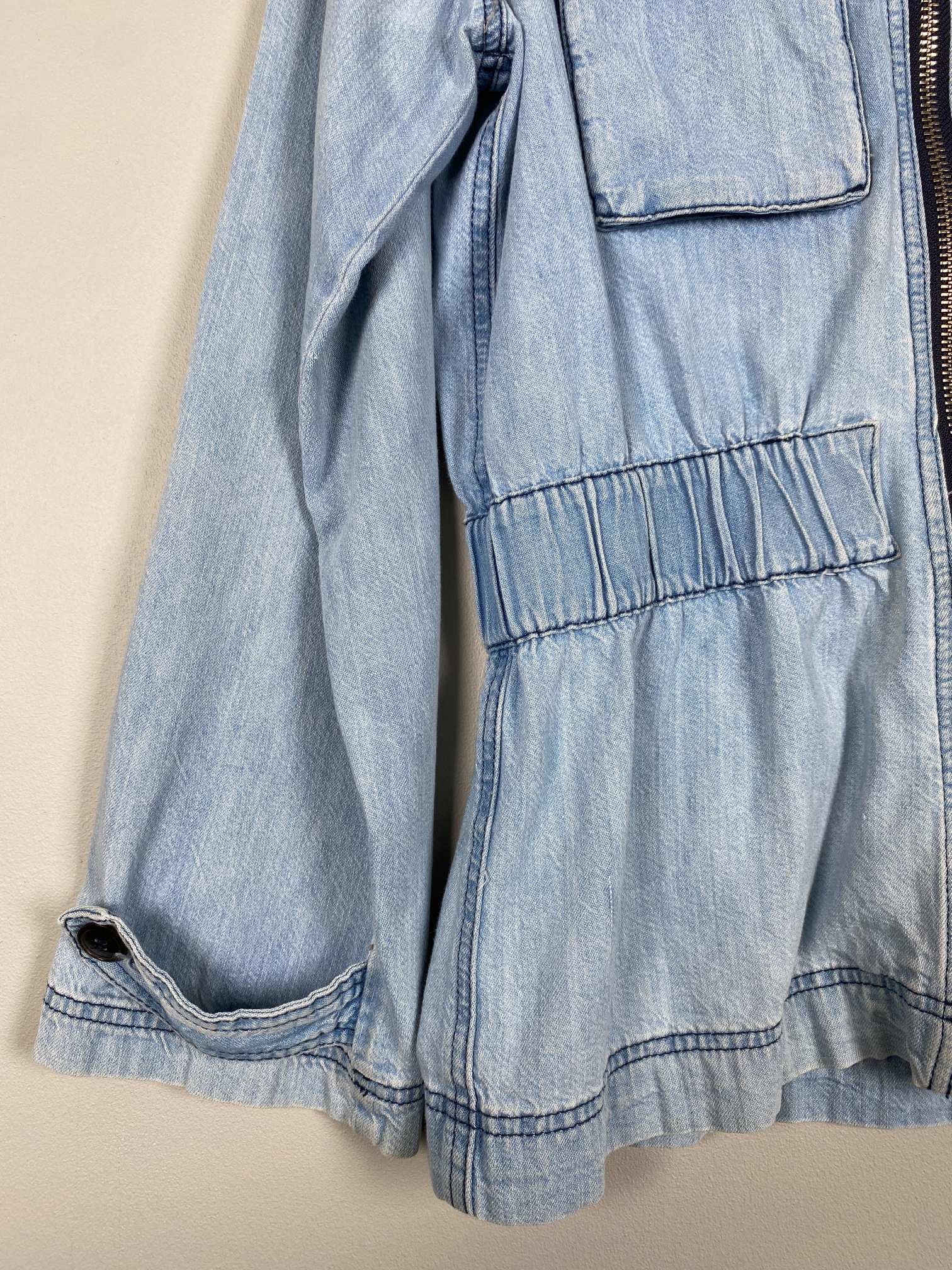 Ganni str. 34 <br/> denimjakke med elastik i taljen - Billede 4