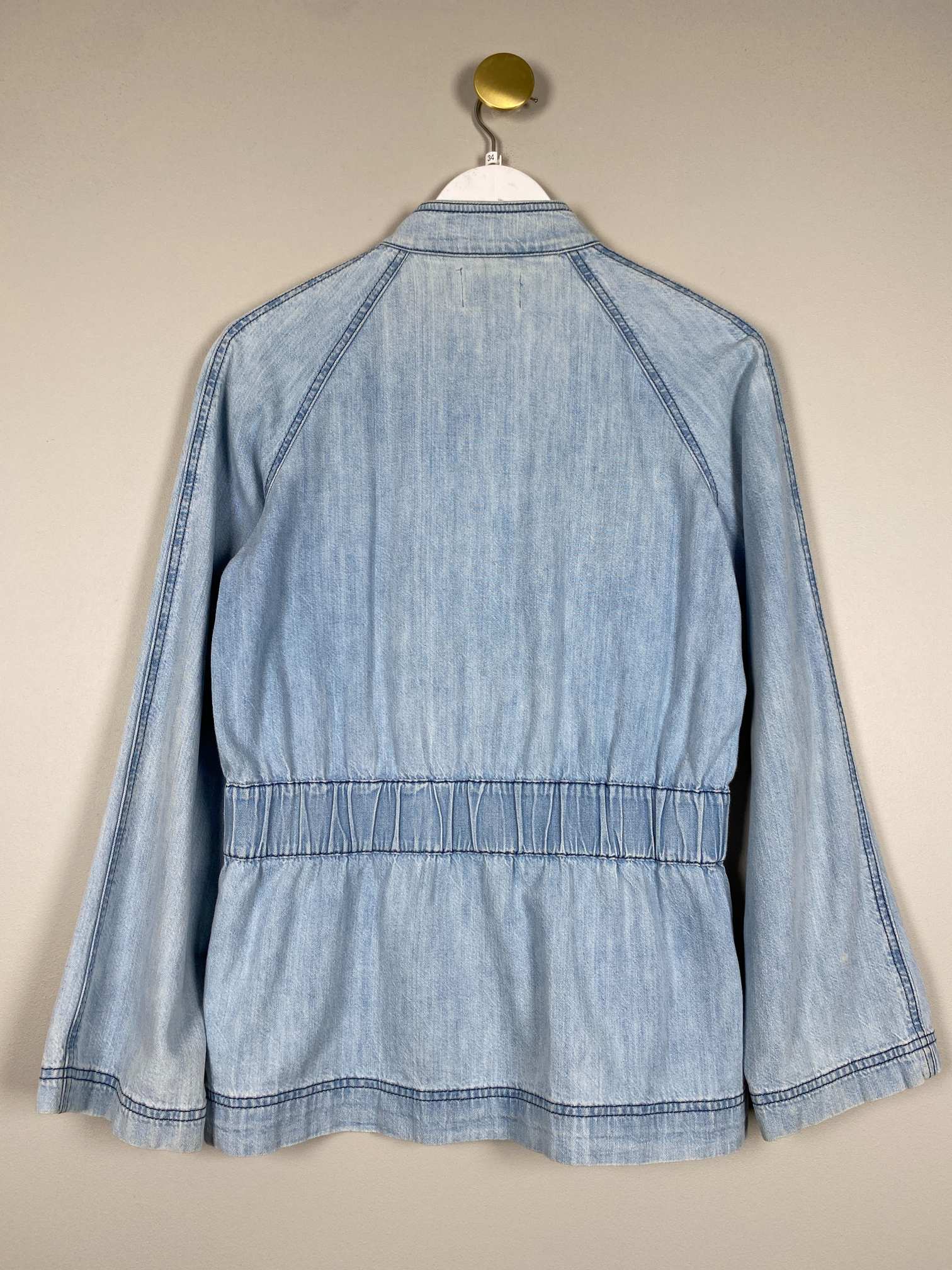 Ganni str. 34 <br/> denimjakke med elastik i taljen - Billede 3