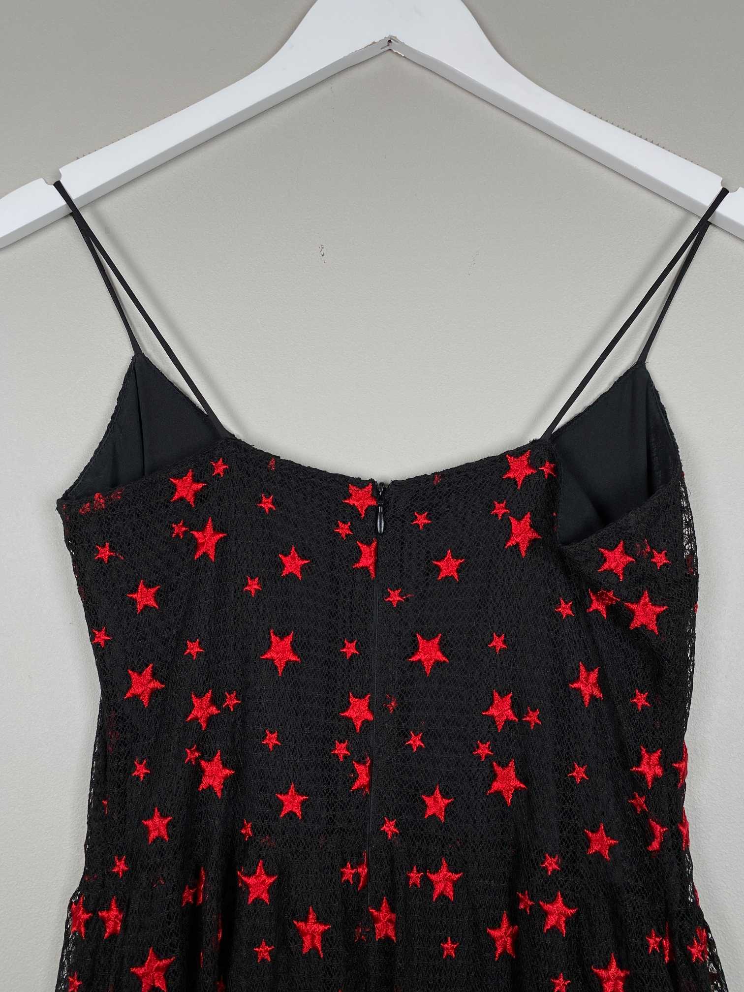 Elsa Adams str. XS <br/> sort kjole med røde stjerner - Billede 4