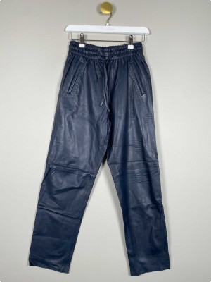 Oakwood str. M <br/> blå læderbuks